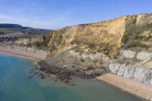 The landslip at Thorncombe Beacon, Dorset April 2021.